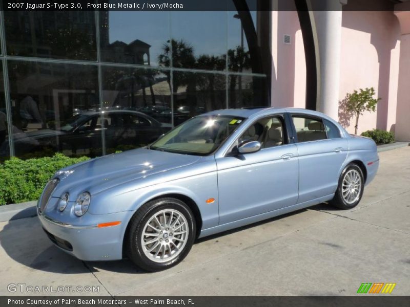 Frost Blue Metallic / Ivory/Mocha 2007 Jaguar S-Type 3.0