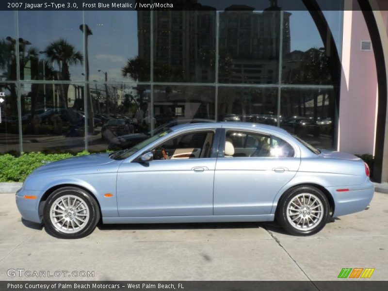 Frost Blue Metallic / Ivory/Mocha 2007 Jaguar S-Type 3.0