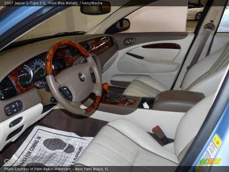 Frost Blue Metallic / Ivory/Mocha 2007 Jaguar S-Type 3.0