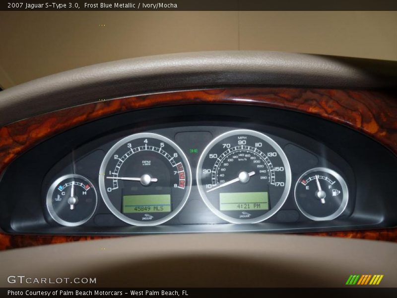 Frost Blue Metallic / Ivory/Mocha 2007 Jaguar S-Type 3.0