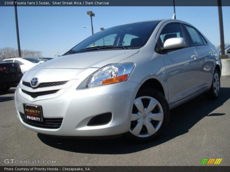 Silver Streak Mica / Dark Charcoal 2008 Toyota Yaris S Sedan