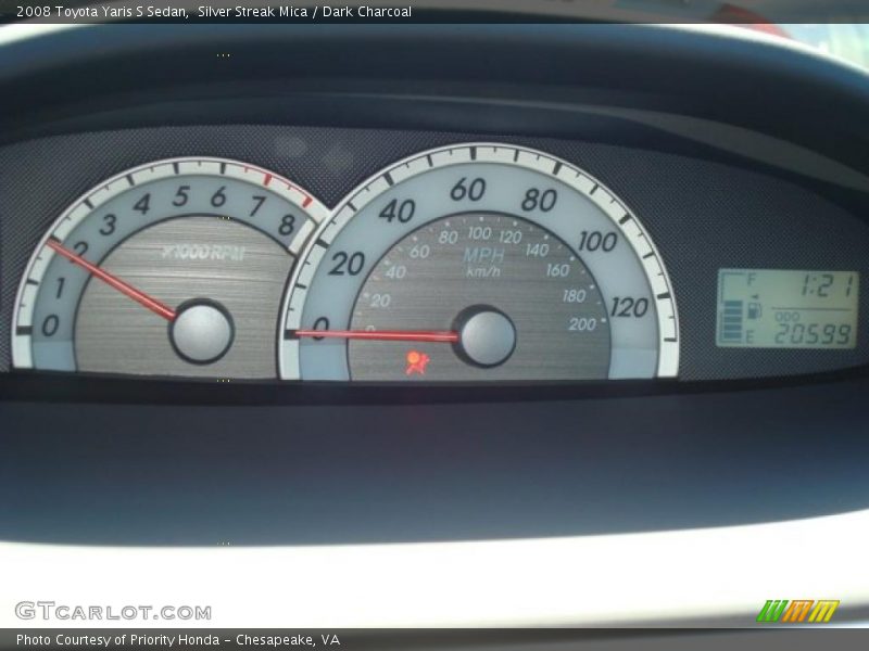 Silver Streak Mica / Dark Charcoal 2008 Toyota Yaris S Sedan