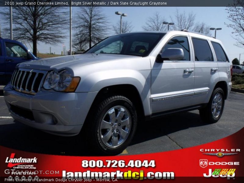 Bright Silver Metallic / Dark Slate Gray/Light Graystone 2010 Jeep Grand Cherokee Limited