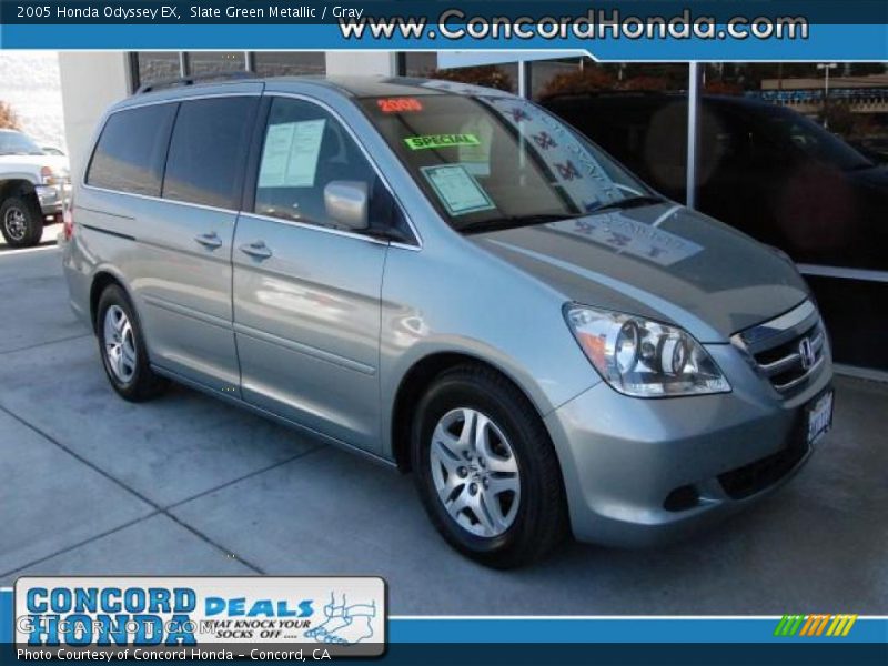 Slate Green Metallic / Gray 2005 Honda Odyssey EX