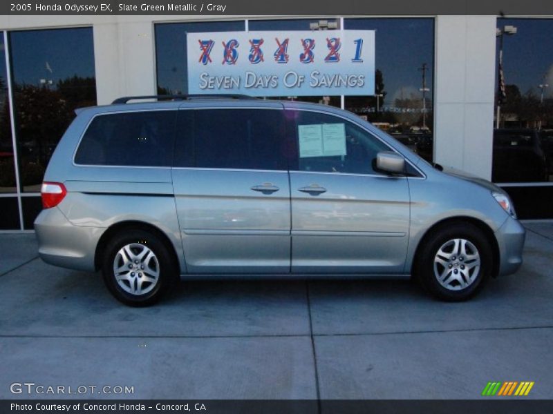 Slate Green Metallic / Gray 2005 Honda Odyssey EX