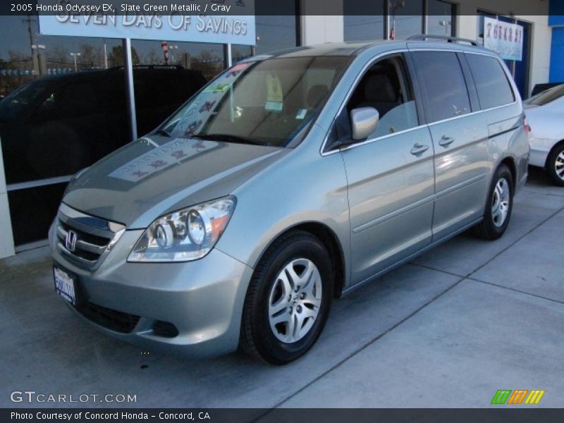 Slate Green Metallic / Gray 2005 Honda Odyssey EX