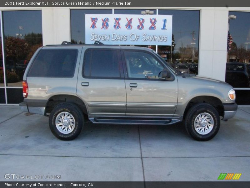 Spruce Green Metallic / Medium Prairie Tan 2001 Ford Explorer XLT