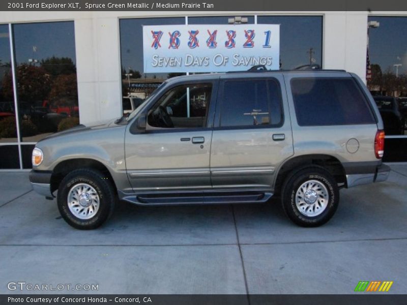 Spruce Green Metallic / Medium Prairie Tan 2001 Ford Explorer XLT