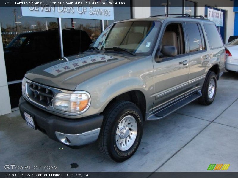 Spruce Green Metallic / Medium Prairie Tan 2001 Ford Explorer XLT