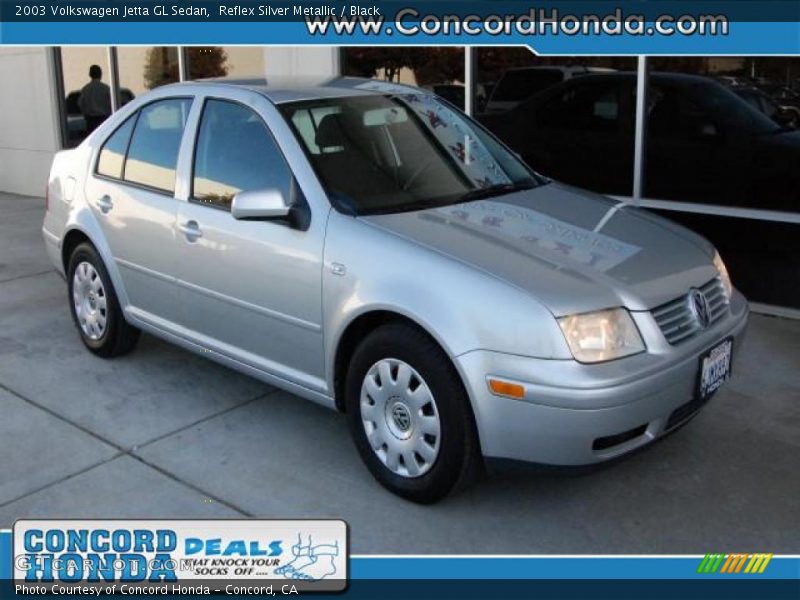 Reflex Silver Metallic / Black 2003 Volkswagen Jetta GL Sedan