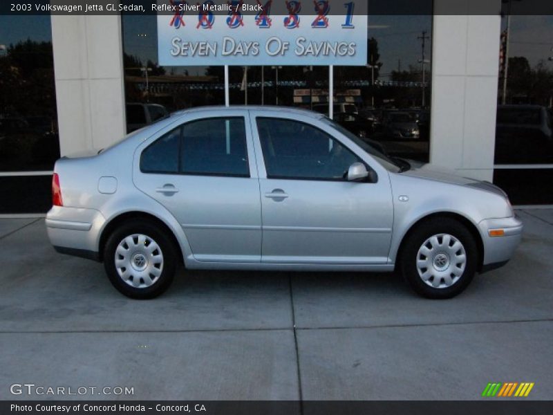 Reflex Silver Metallic / Black 2003 Volkswagen Jetta GL Sedan