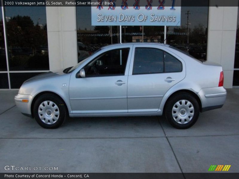Reflex Silver Metallic / Black 2003 Volkswagen Jetta GL Sedan