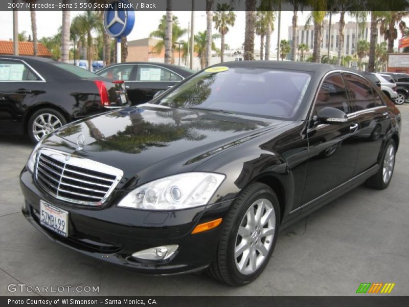Black / Black 2007 Mercedes-Benz S 550 Sedan