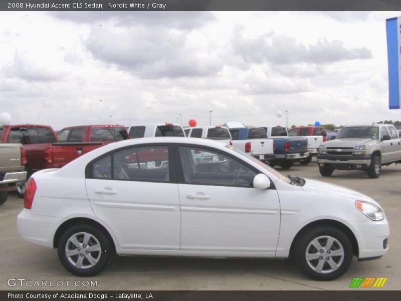 Nordic White / Gray 2008 Hyundai Accent GLS Sedan