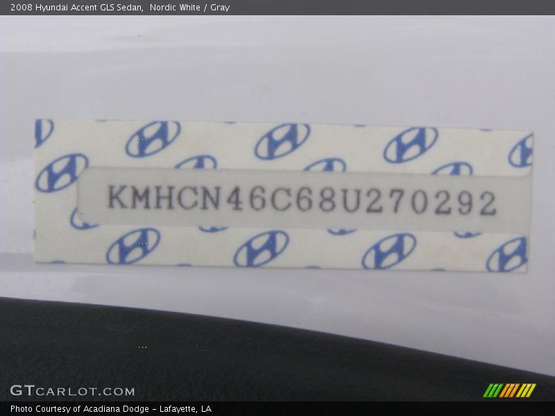 Nordic White / Gray 2008 Hyundai Accent GLS Sedan