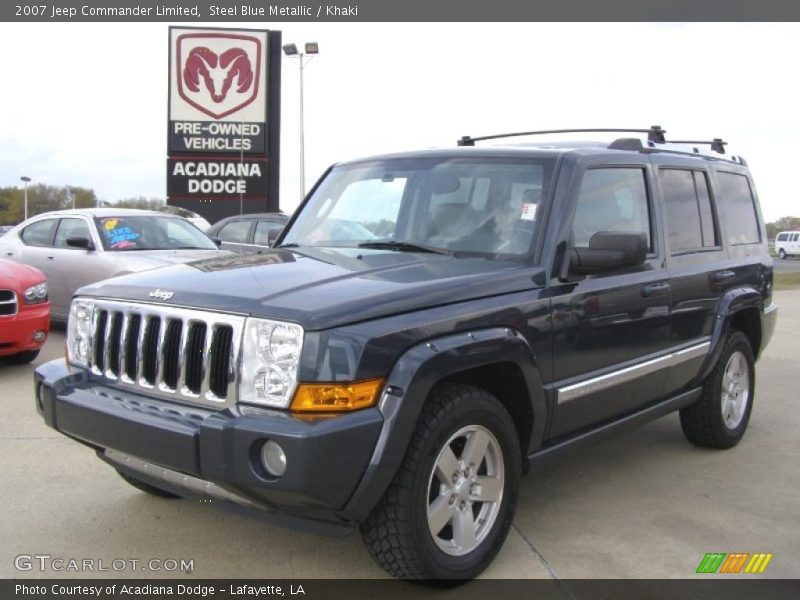 Steel Blue Metallic / Khaki 2007 Jeep Commander Limited