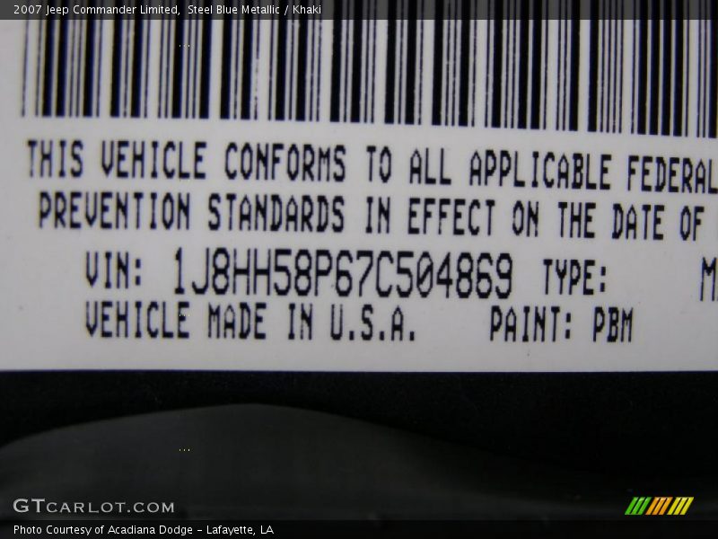 Steel Blue Metallic / Khaki 2007 Jeep Commander Limited