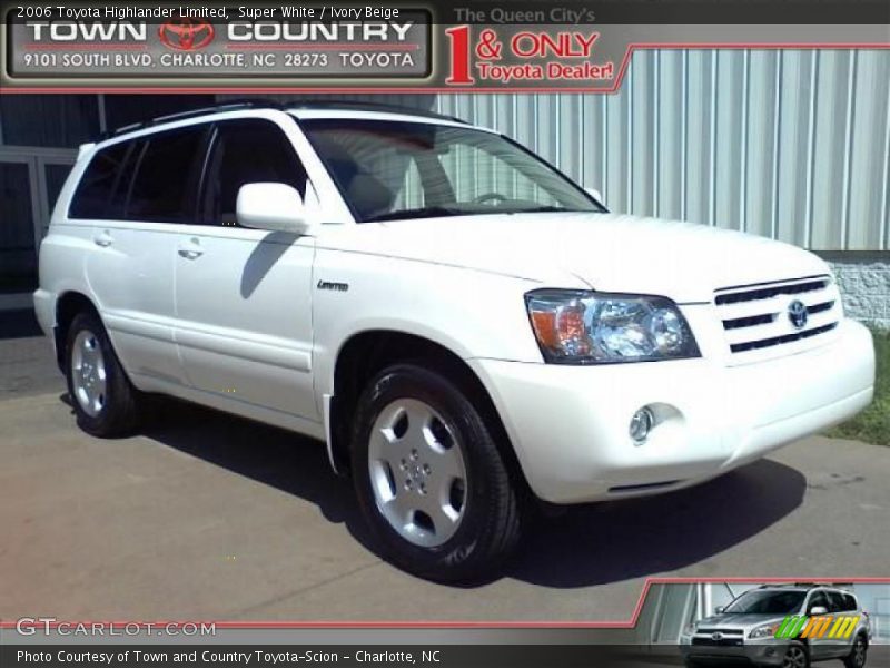 Super White / Ivory Beige 2006 Toyota Highlander Limited