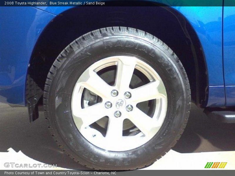 Blue Streak Metallic / Sand Beige 2008 Toyota Highlander
