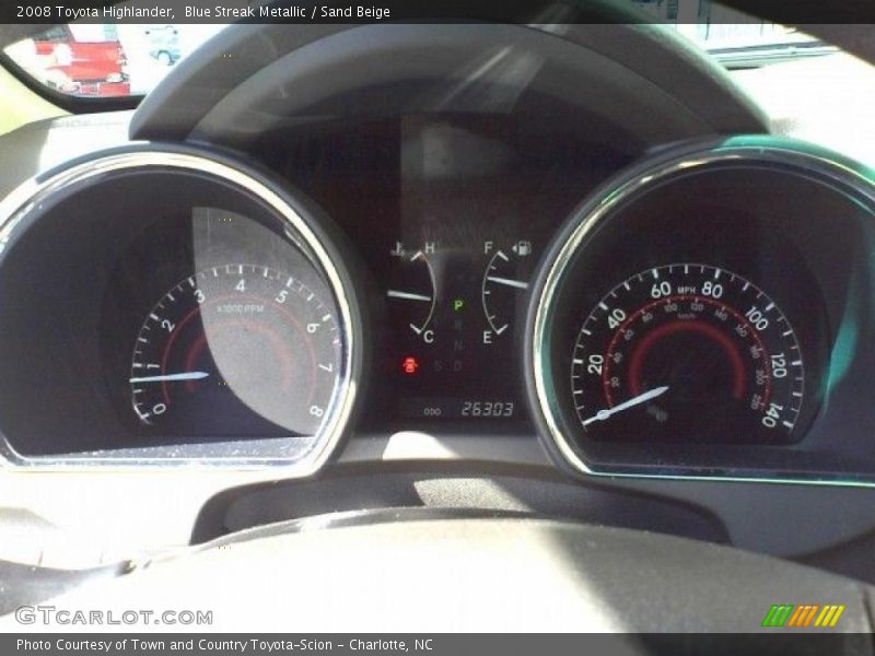 Blue Streak Metallic / Sand Beige 2008 Toyota Highlander