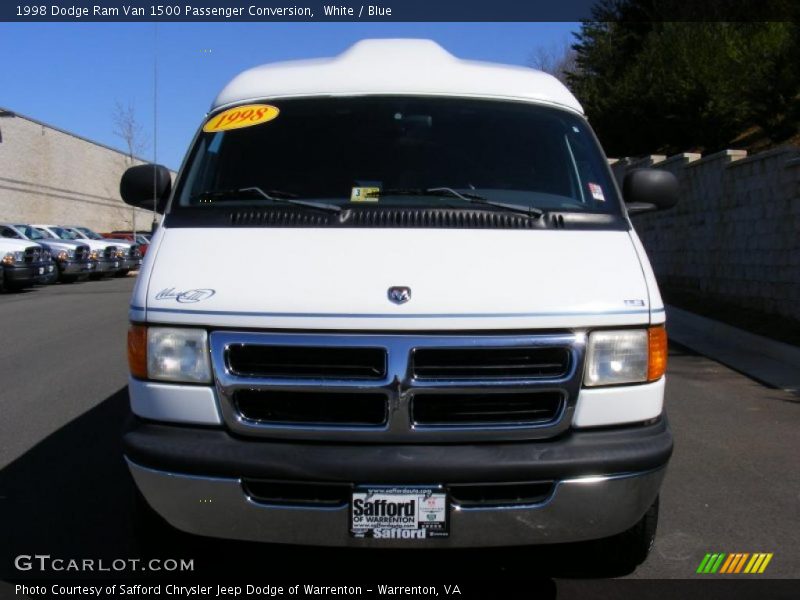 White / Blue 1998 Dodge Ram Van 1500 Passenger Conversion