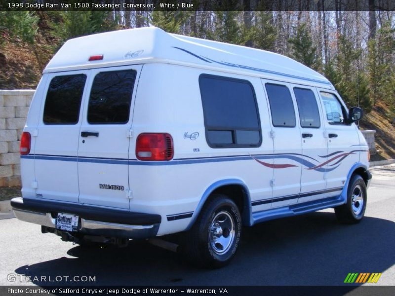 White / Blue 1998 Dodge Ram Van 1500 Passenger Conversion