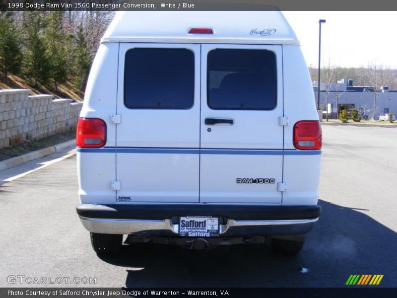 White / Blue 1998 Dodge Ram Van 1500 Passenger Conversion