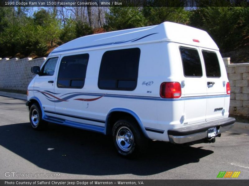 White / Blue 1998 Dodge Ram Van 1500 Passenger Conversion