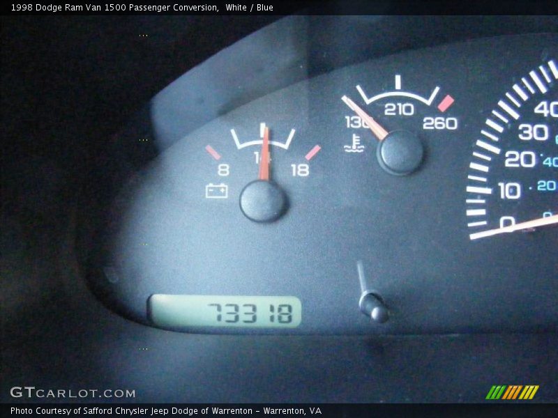White / Blue 1998 Dodge Ram Van 1500 Passenger Conversion