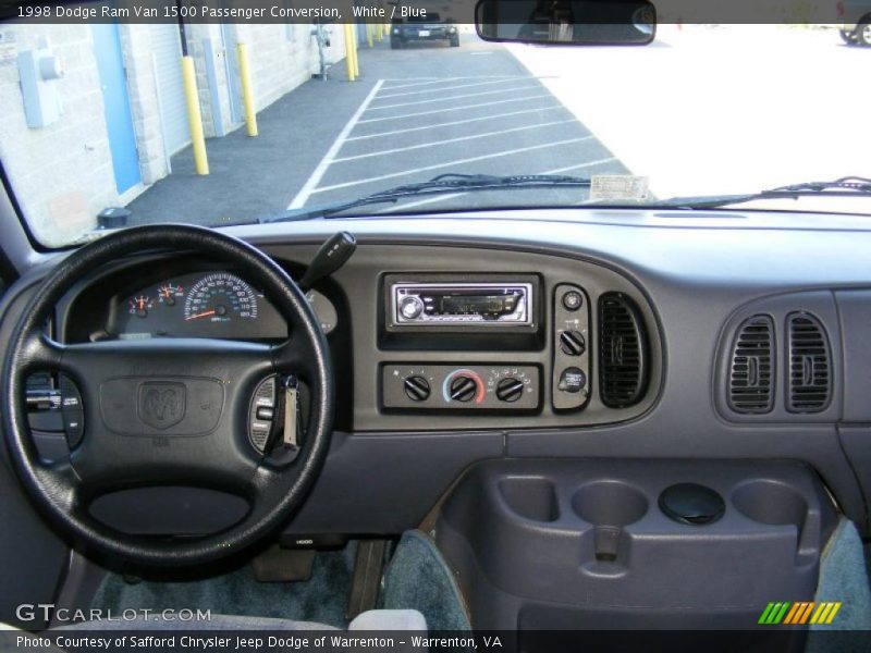 White / Blue 1998 Dodge Ram Van 1500 Passenger Conversion