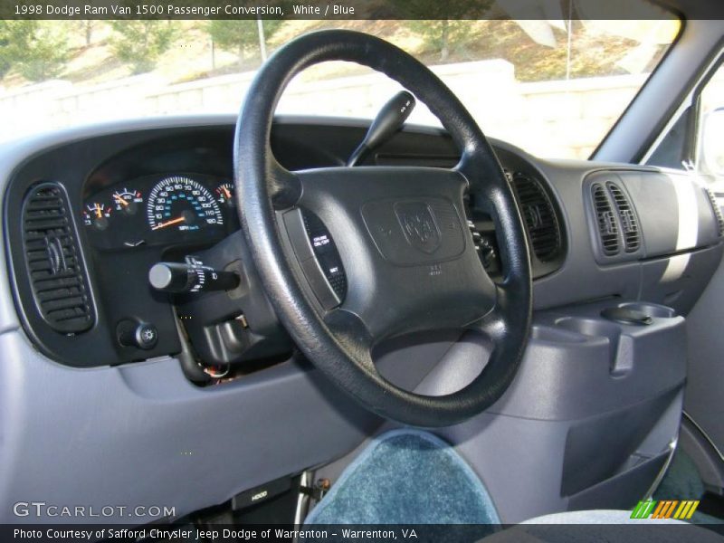 White / Blue 1998 Dodge Ram Van 1500 Passenger Conversion