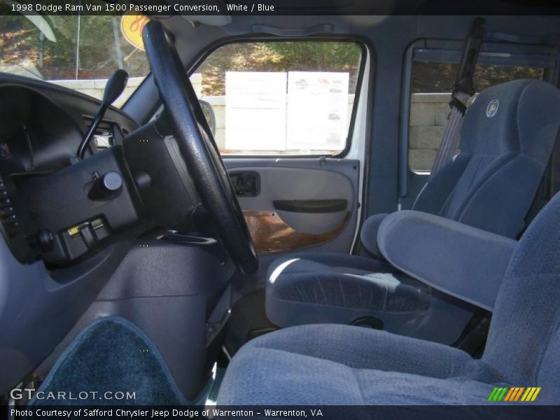 White / Blue 1998 Dodge Ram Van 1500 Passenger Conversion