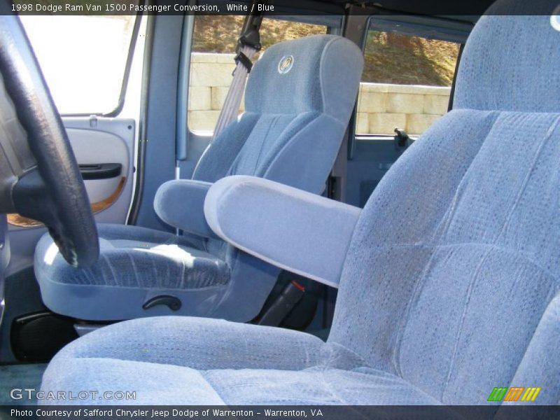 White / Blue 1998 Dodge Ram Van 1500 Passenger Conversion