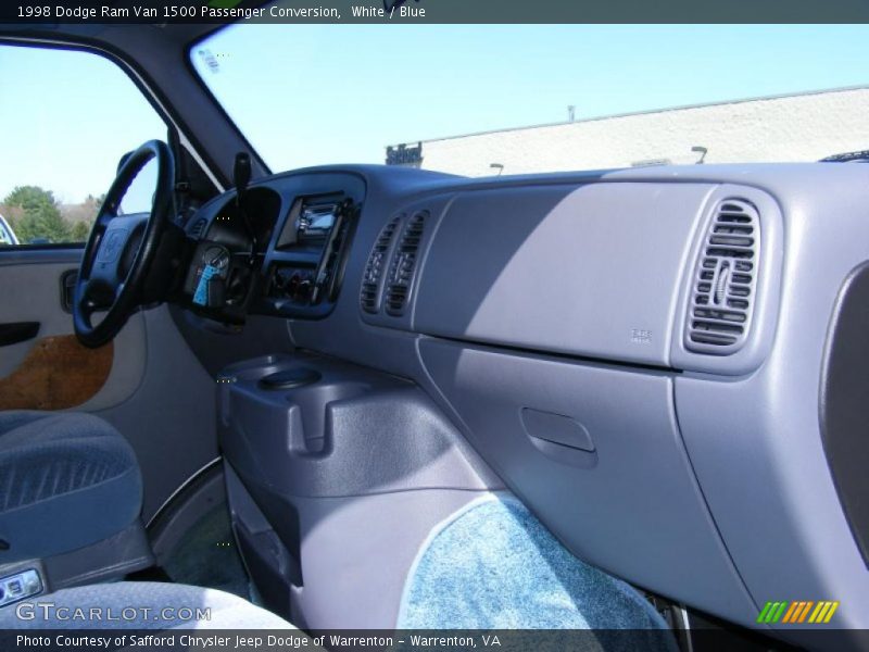 White / Blue 1998 Dodge Ram Van 1500 Passenger Conversion