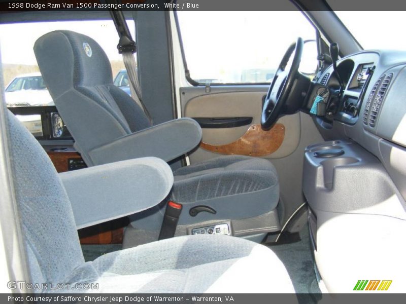 White / Blue 1998 Dodge Ram Van 1500 Passenger Conversion