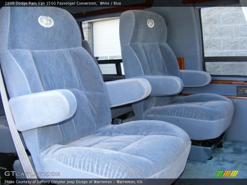 White / Blue 1998 Dodge Ram Van 1500 Passenger Conversion