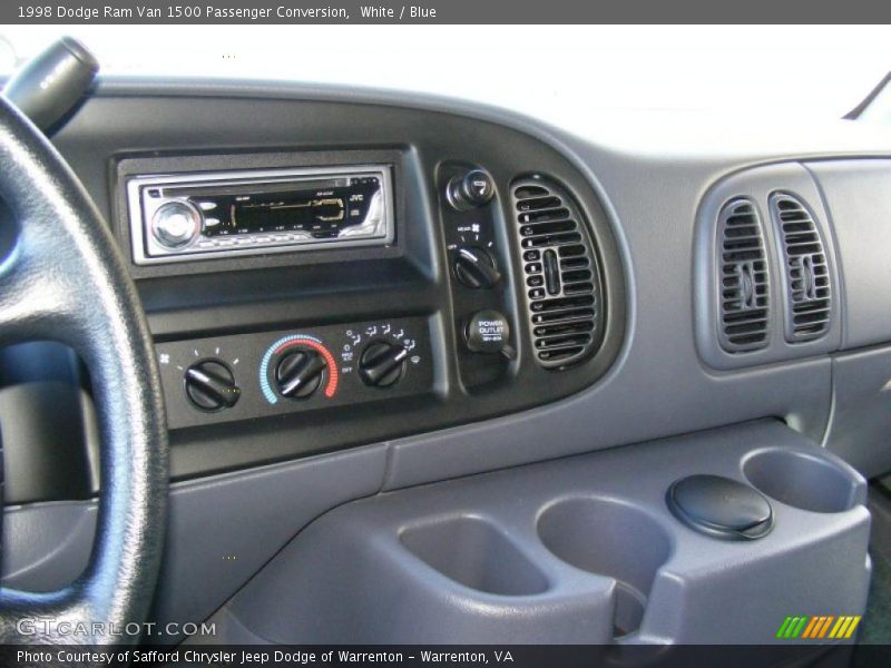 White / Blue 1998 Dodge Ram Van 1500 Passenger Conversion