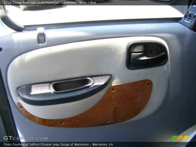 White / Blue 1998 Dodge Ram Van 1500 Passenger Conversion