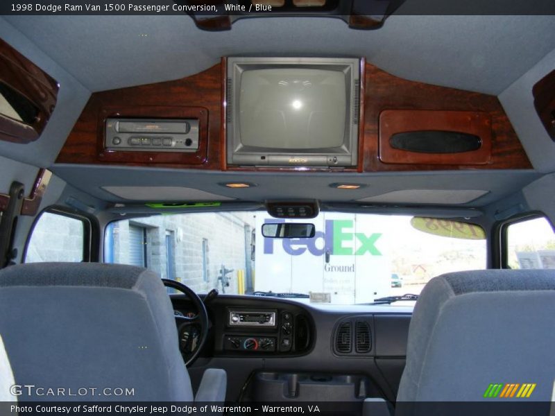White / Blue 1998 Dodge Ram Van 1500 Passenger Conversion