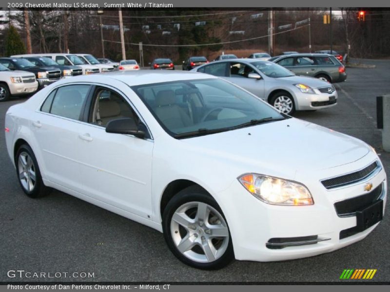 Summit White / Titanium 2009 Chevrolet Malibu LS Sedan