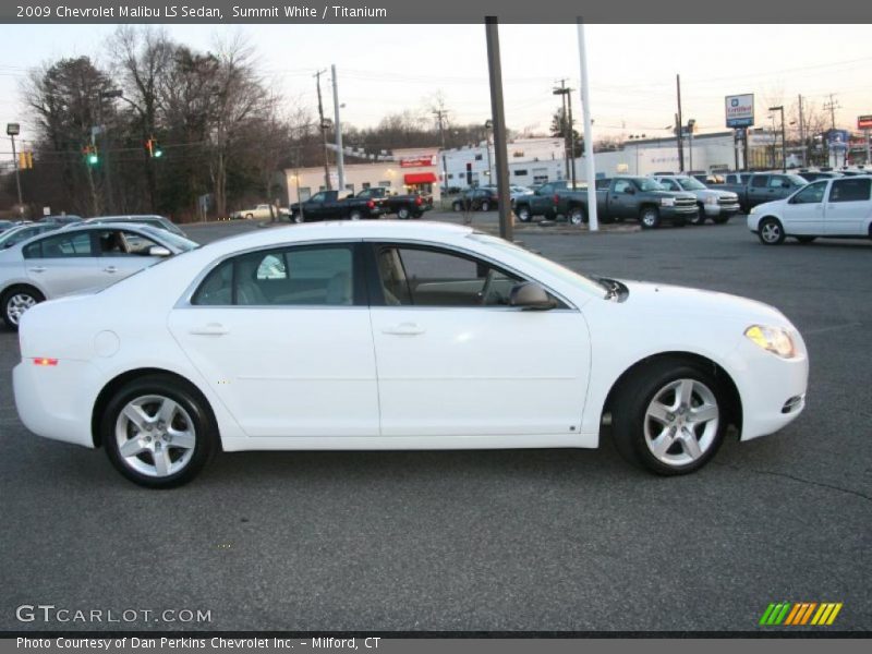 Summit White / Titanium 2009 Chevrolet Malibu LS Sedan