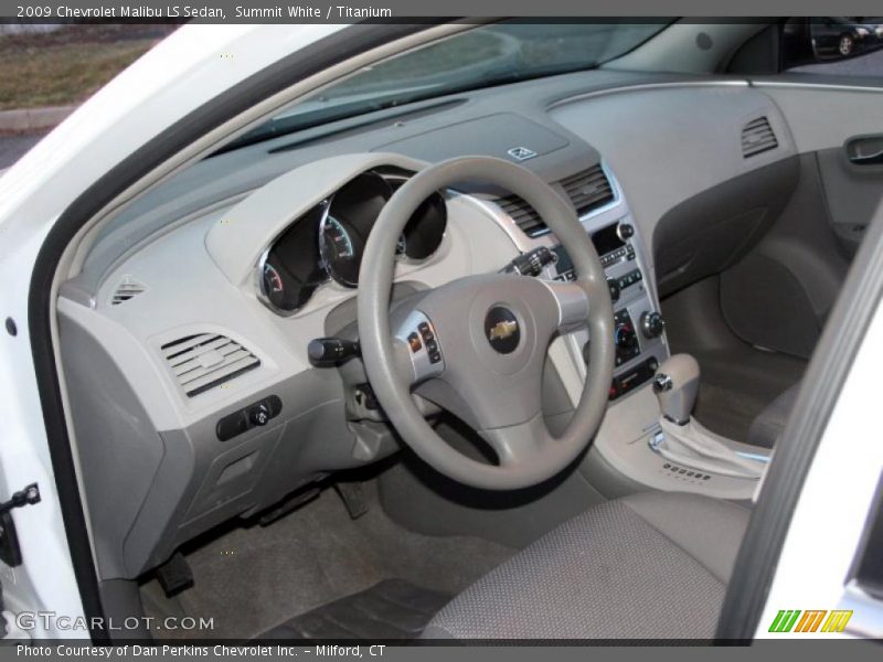 Summit White / Titanium 2009 Chevrolet Malibu LS Sedan