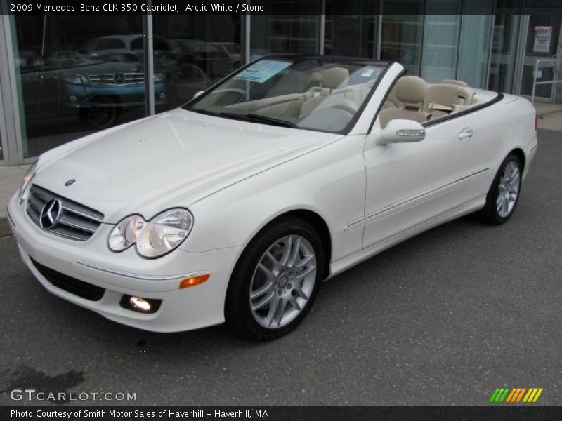 Arctic White / Stone 2009 Mercedes-Benz CLK 350 Cabriolet