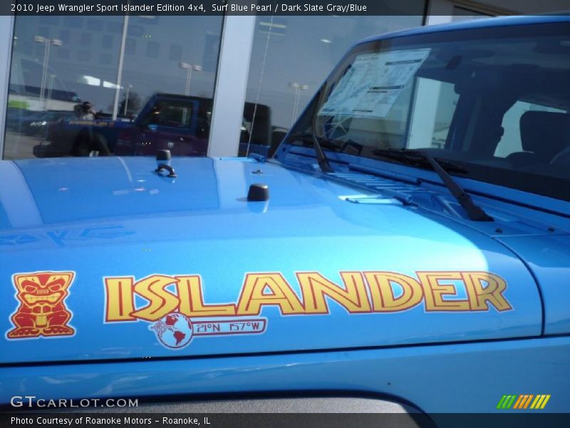 Surf Blue Pearl / Dark Slate Gray/Blue 2010 Jeep Wrangler Sport Islander Edition 4x4