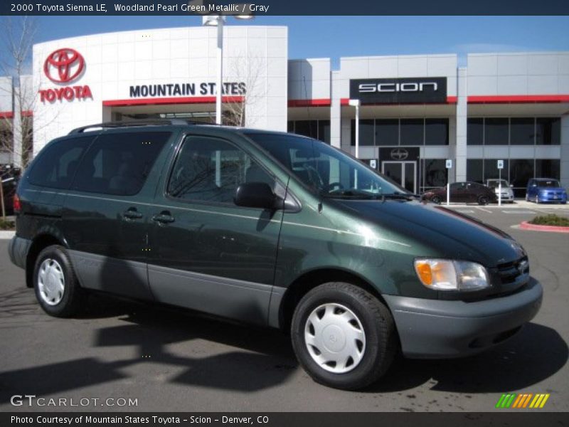 Woodland Pearl Green Metallic / Gray 2000 Toyota Sienna LE