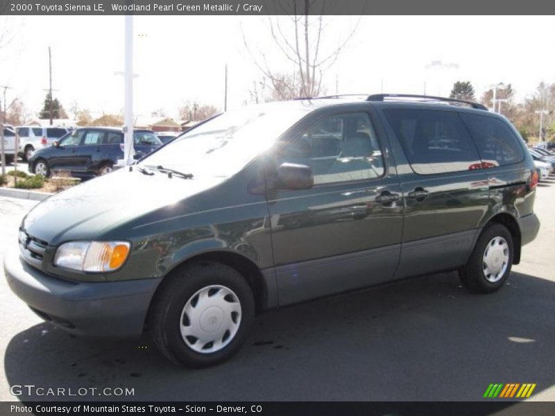 Woodland Pearl Green Metallic / Gray 2000 Toyota Sienna LE