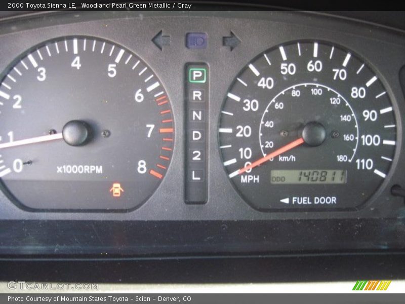 Woodland Pearl Green Metallic / Gray 2000 Toyota Sienna LE