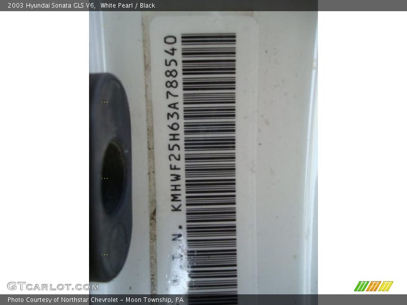 White Pearl / Black 2003 Hyundai Sonata GLS V6
