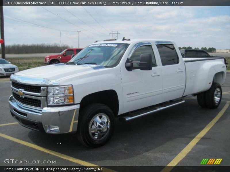 Summit White / Light Titanium/Dark Titanium 2010 Chevrolet Silverado 3500HD LTZ Crew Cab 4x4 Dually