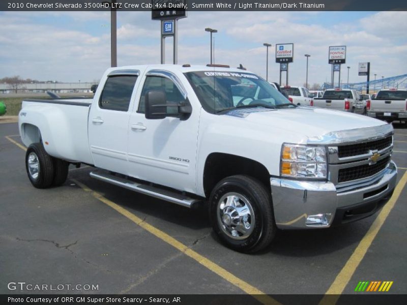 Summit White / Light Titanium/Dark Titanium 2010 Chevrolet Silverado 3500HD LTZ Crew Cab 4x4 Dually